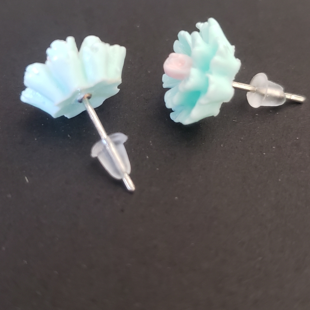Floral Green and Pink Earrings π - Picture 2 of 2